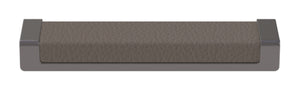 Häfele 111.95.467 TAG - Pull, Minimalist, Zinc, Faux Leather, Matte nickel/oyster, 256 mm (10 1/16") CTC