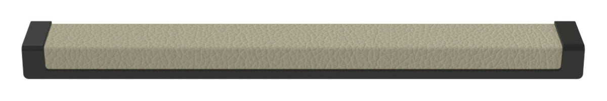 Häfele 111.95.438 TAG - Pull, Minimalist, Zinc, Faux Leather, Black/pewter, 128 mm (5 1/16") CTC