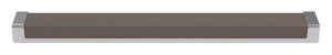 Häfele 111.95.444 TAG - Pull, Minimalist, Zinc, Faux Leather, Matte aluminum/pewter, 128 mm (5 1/16") CTC