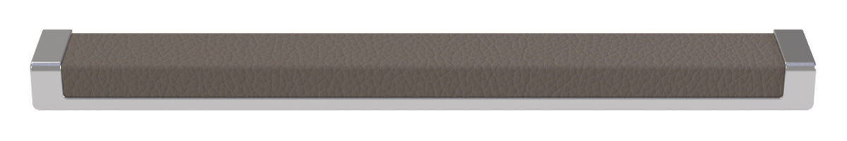 Häfele 111.95.459 TAG - Pull, Minimalist, Zinc, Faux Leather, Chrome/pewter, 256 mm (10 1/16") CTC