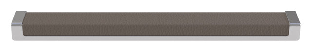 Häfele 111.95.459 TAG - Pull, Minimalist, Zinc, Faux Leather, Chrome/pewter, 256 mm (10 1/16") CTC