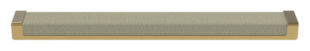 Häfele 111.95.464 TAG - Pull, Minimalist, Zinc, Faux Leather, Matte gold/oyster, 256 mm (10 1/16") CTC