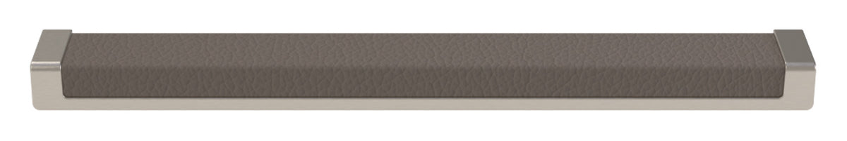 Häfele 111.95.467 TAG - Pull, Minimalist, Zinc, Faux Leather, Matte nickel/oyster, 256 mm (10 1/16") CTC