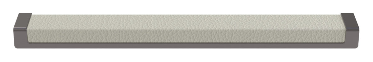 Häfele 111.95.444 TAG - Pull, Minimalist, Zinc, Faux Leather, Matte aluminum/pewter, 128 mm (5 1/16") CTC