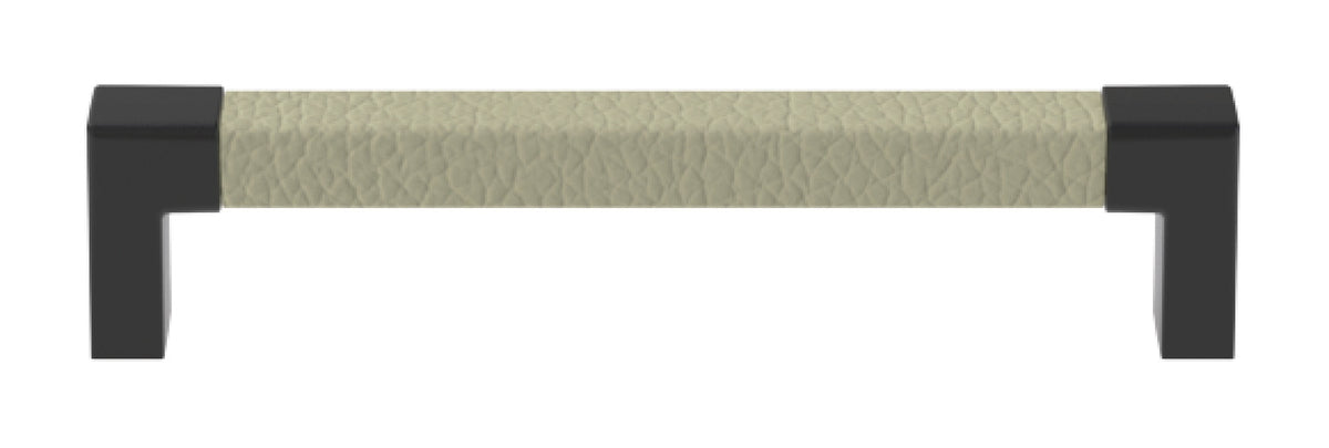 Häfele 111.95.485 TAG - Pull, Modern, Zinc, Faux Leather, Matte nickel/oyster, 128 mm (5 1/16") CTC