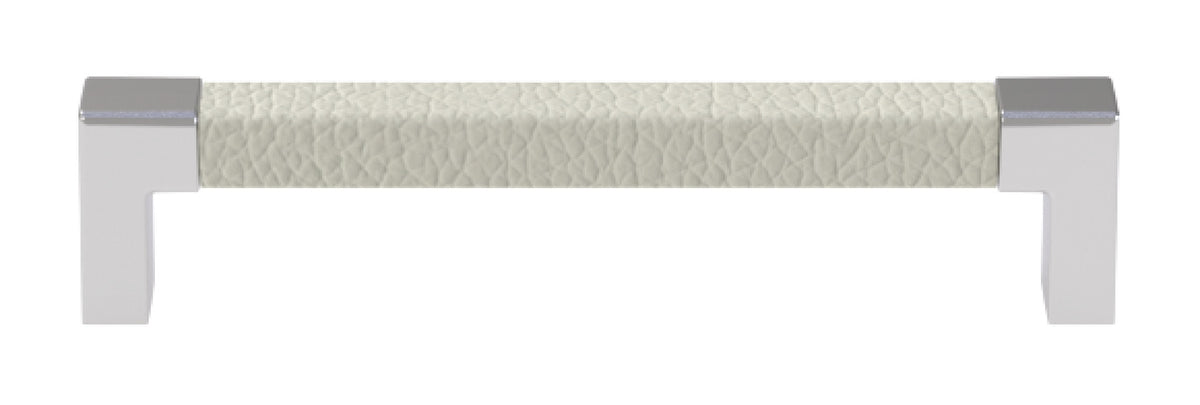 Häfele 111.95.494 TAG - Pull, Modern, Zinc, Faux Leather, Chrome/oyster, 256 mm (10 1/16") CTC
