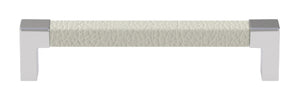 Häfele 111.95.480 TAG - Pull, Modern, Zinc, Faux Leather, Matte aluminum/pewter, 128 mm (5 1/16") CTC