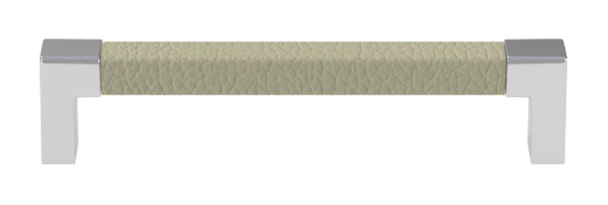 Häfele 111.95.473 TAG - Pull, Modern, Zinc, Faux Leather, Black/oyster, 128 mm (5 1/16") CTC