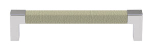 Häfele 111.95.473 TAG - Pull, Modern, Zinc, Faux Leather, Black/oyster, 128 mm (5 1/16") CTC
