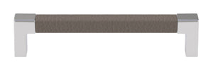 Häfele 111.95.504 TAG - Pull, Modern, Zinc, Faux Leather, Matte nickel/pewter, 256 mm (10 1/16") CTC