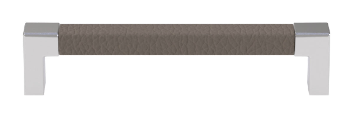 Häfele 111.95.491 TAG - Pull, Modern, Zinc, Faux Leather, Black/oyster, 256 mm (10 1/16") CTC