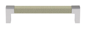 Häfele 111.95.480 TAG - Pull, Modern, Zinc, Faux Leather, Matte aluminum/pewter, 128 mm (5 1/16") CTC