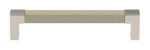 Häfele 111.95.473 TAG - Pull, Modern, Zinc, Faux Leather, Black/oyster, 128 mm (5 1/16") CTC