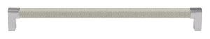 Häfele 111.95.494 TAG - Pull, Modern, Zinc, Faux Leather, Chrome/oyster, 256 mm (10 1/16") CTC