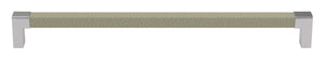 Häfele 111.95.485 TAG - Pull, Modern, Zinc, Faux Leather, Matte nickel/oyster, 128 mm (5 1/16") CTC