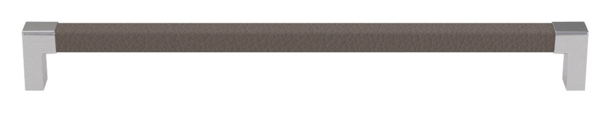 Häfele 111.95.503 TAG - Pull, Modern, Zinc, Faux Leather, Matte nickel/oyster, 256 mm (10 1/16") CTC