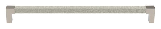 Häfele 111.95.502 TAG - Pull, Modern, Zinc, Faux Leather, Matte nickel/winter, 256 mm (10 1/16") CTC
