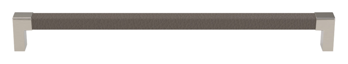 Häfele 111.95.480 TAG - Pull, Modern, Zinc, Faux Leather, Matte aluminum/pewter, 128 mm (5 1/16") CTC