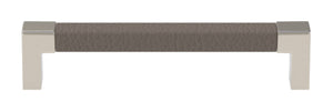 Häfele 111.95.480 TAG - Pull, Modern, Zinc, Faux Leather, Matte aluminum/pewter, 128 mm (5 1/16") CTC