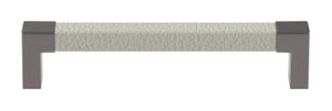 Häfele 111.95.480 TAG - Pull, Modern, Zinc, Faux Leather, Matte aluminum/pewter, 128 mm (5 1/16") CTC