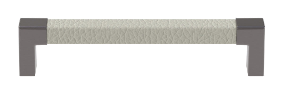Häfele 111.95.484 TAG - Pull, Modern, Zinc, Faux Leather, Matte nickel/winter, 128 mm (5 1/16") CTC