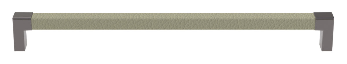 Häfele 111.95.494 TAG - Pull, Modern, Zinc, Faux Leather, Chrome/oyster, 256 mm (10 1/16") CTC