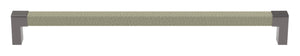 Häfele 111.95.485 TAG - Pull, Modern, Zinc, Faux Leather, Matte nickel/oyster, 128 mm (5 1/16") CTC