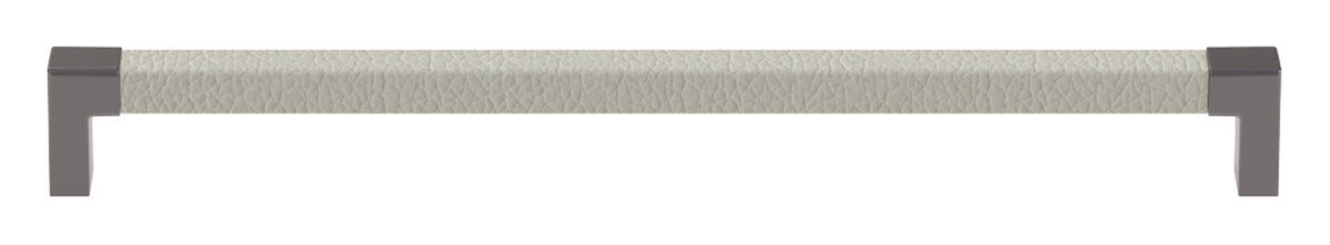 Häfele 111.95.485 TAG - Pull, Modern, Zinc, Faux Leather, Matte nickel/oyster, 128 mm (5 1/16") CTC