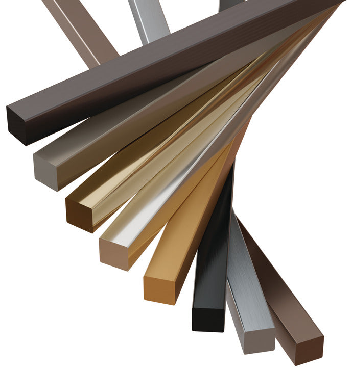 Häfele 194.80.034 Cabinet Accent Bar, Aluminium, W x D x H: 6 x 6 x 1828 mm (1/4" x 1/4" x 72"), Stainless steel