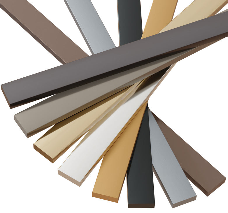 Häfele 100.00.159 Cabinet Accent Strap, H x W: 19 x 6 mm (3/4" x 1/4"), Aluminum, 1828 mm (72") length, Titanium