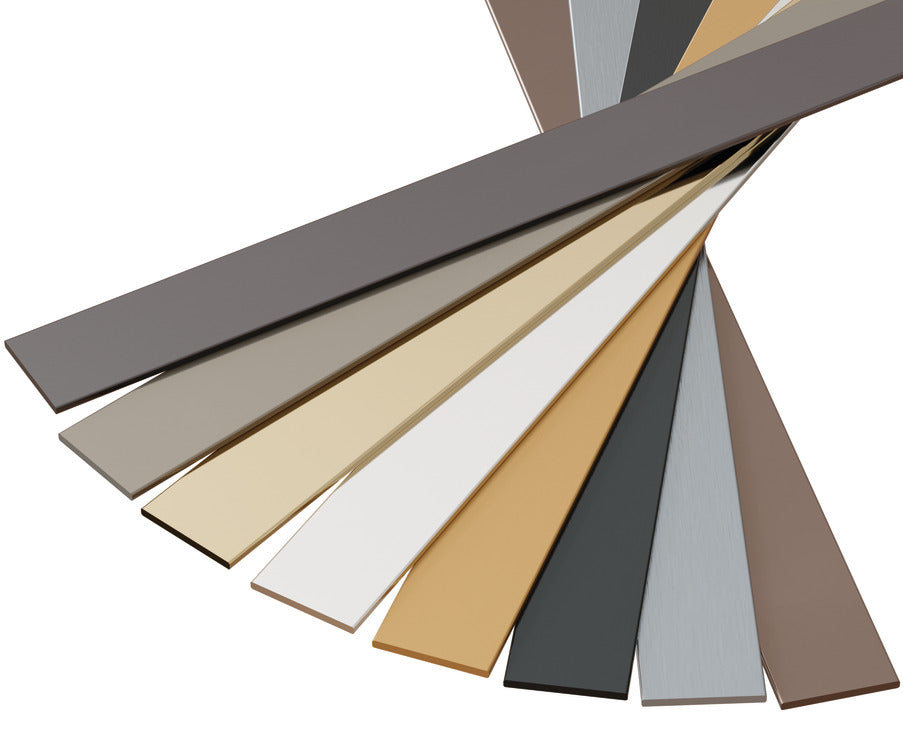 Häfele 194.80.011 Cabinet Accent Strap, H x W: 32 x 3 mm (1 1/4" x 3/32"), Aluminum, 1828 mm (72") length, Brushed