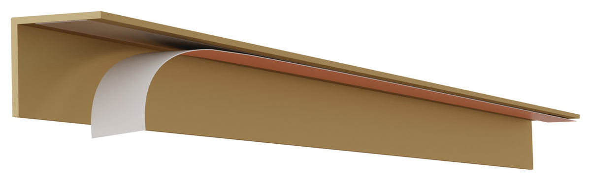 Häfele 100.00.164 Cabinet Accent Drip Edge, Aluminum, H x W: 22 x 2 mm (7/8" x 1/16"), 300 mm (11 13/16") length, satin brass