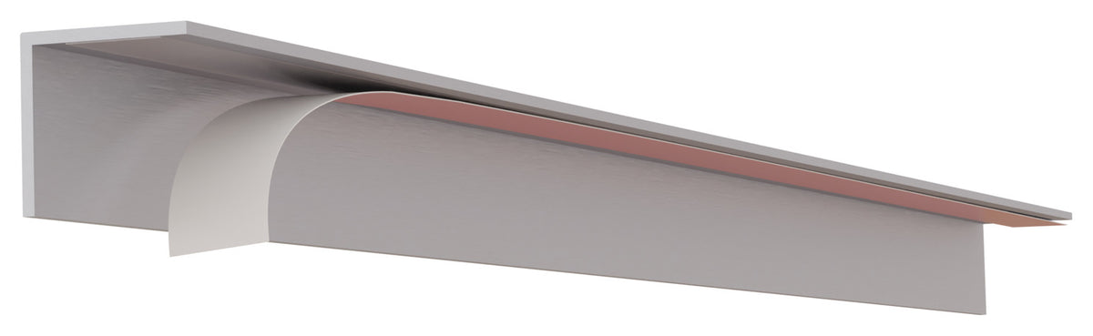 Häfele 100.00.163 Cabinet Accent Drip Edge, Aluminum, H x W: 22 x 2 mm (7/8" x 1/16"), 300 mm (11 13/16") length, brushed