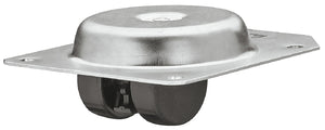 Häfele 660.04.370 Twin Wheel Recessed Caster, Load bearing capacity 40 kg, Low Profile with screw-on plate