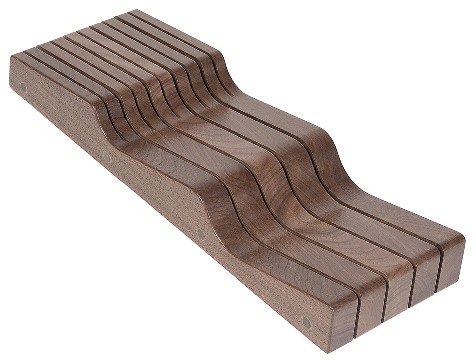 Häfele 550.09.740 Knife Block, Wave, Rivera Collection, 5 7/8" width; walnut