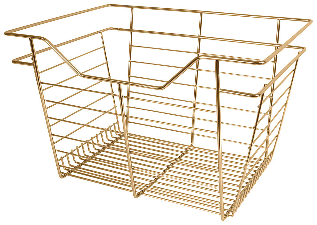 Häfele 547.38.252 Wire Closet Basket, with Full Extension Slides, Chrome-plated, 16" x 17" x 6", with zinc-plated 16" slides
