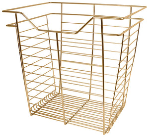 Häfele 547.38.652 Wire Closet Basket, with Full Extension Slides, Matte nickel, 16" x 17" x 6", with nickel-plated 16" slides