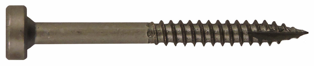Häfele 019.09.081 Pocket Hole Screw, Pan Head, T17, Square Drive, Fine Threads, Steel, Dry Lube, #6-18 x 1 1/4"