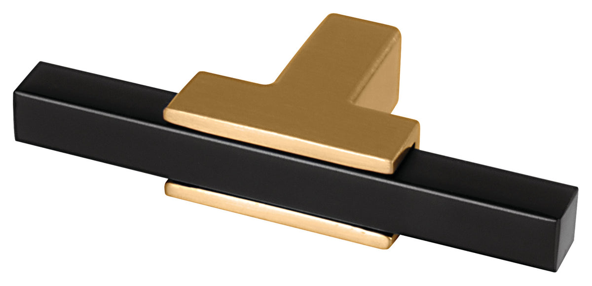 Häfele 133.53.550 Amerock - T-Knob, Urbanite™, Zinc, Matte black / brushed gold