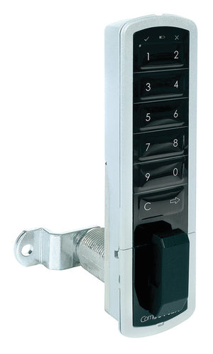 Häfele 231.97.201 Keypad Lock, CompX Pearl, Manual, Righthand mount, 1 3/16" cylinder length, silver