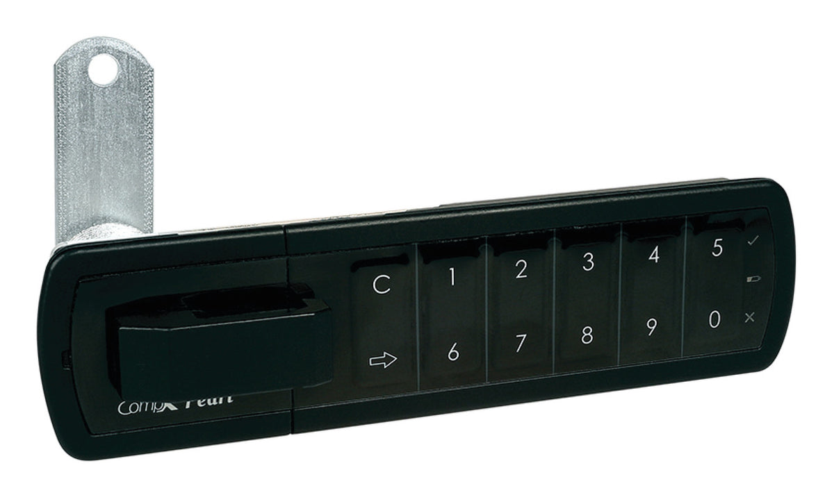 Häfele 231.97.201 Keypad Lock, CompX Pearl, Manual, Righthand mount, 1 3/16" cylinder length, silver