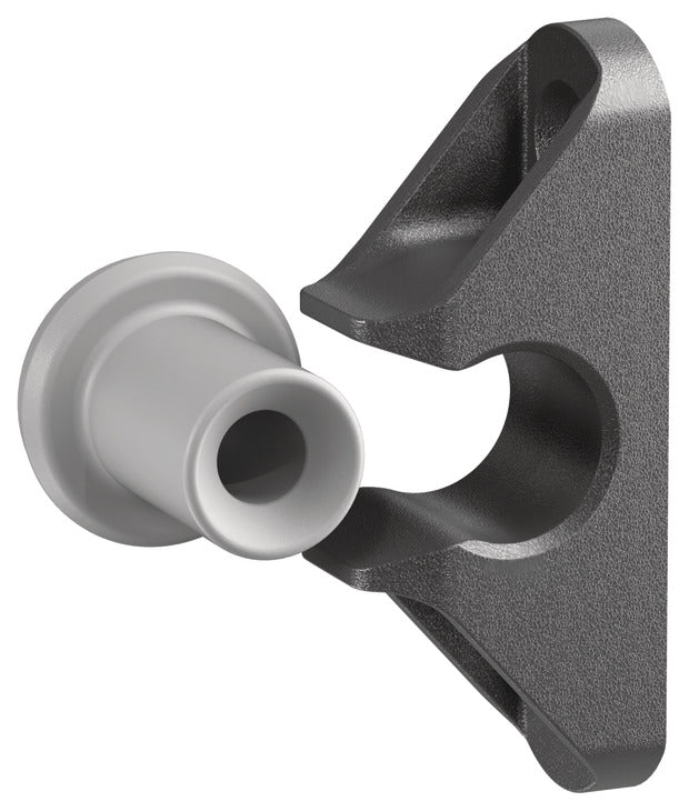 Häfele 262.94.062 Button-fix™ - Panel Connector, Type 2 COMPACT Push-On, 90° connection to a frame or cabinet, Black Fix, gray button