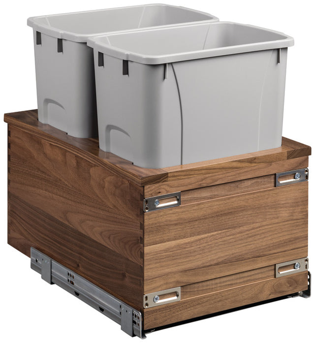 Häfele 503.79.804 Waste Bin Pullout, Walnut, Riviera Collection, gray
