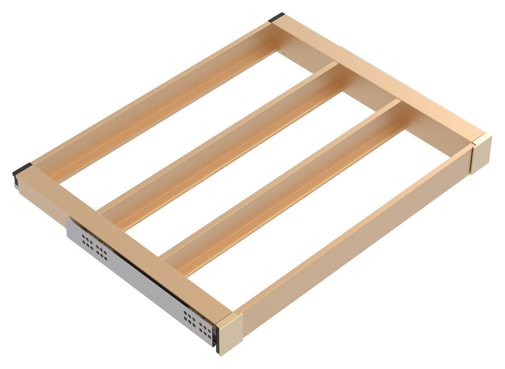 Häfele 807.81.582 TAG - Pull-Out Tray Frame, Curate, 20" Depth, with three compartments, black, 30" width