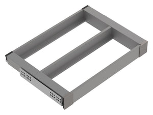 Häfele 807.81.571 TAG - Pull-Out Tray Frame, Curate, 14" Depth, with two compartments, black, 24" width