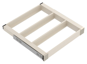 Häfele 807.81.572 TAG - Pull-Out Tray Frame, Curate, 20" Depth, with three compartments, black, 24" width