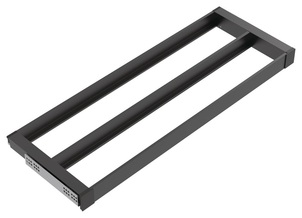 Häfele 807.81.579 TAG - Pull-Out Tray Frame, Curate, 14" Depth, with two compartments, slate gray, 24" width