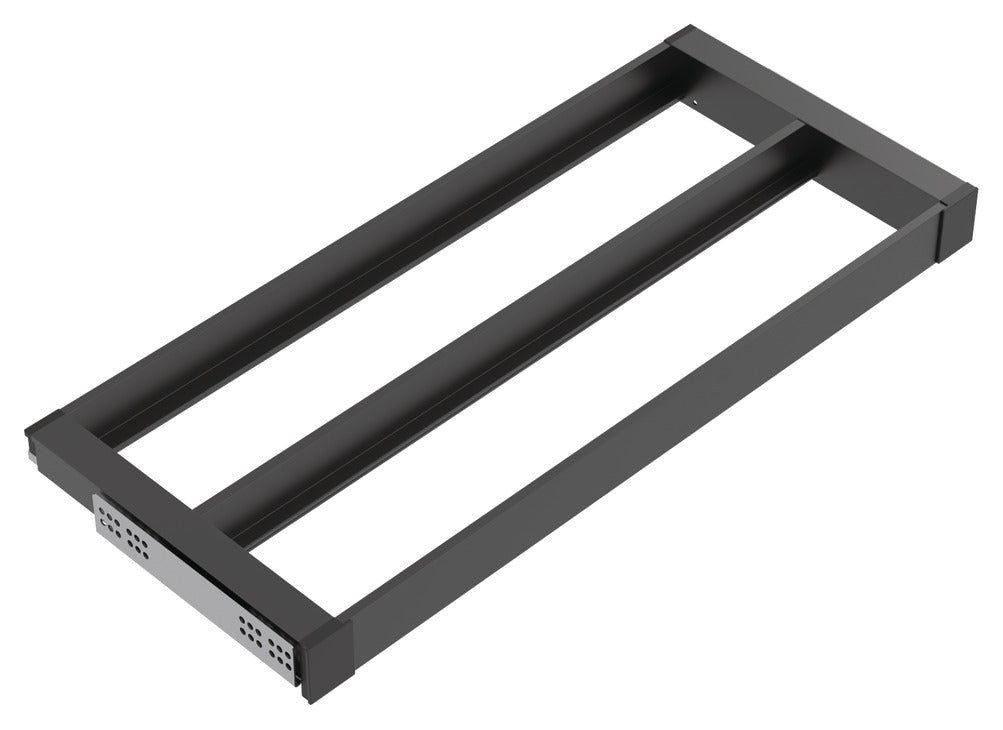 Häfele 807.81.526 TAG - Pull-Out Tray Frame, Curate, 14" Depth, with two compartments, matte gold, 18" width