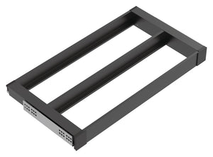Häfele 807.81.579 TAG - Pull-Out Tray Frame, Curate, 14" Depth, with two compartments, slate gray, 24" width