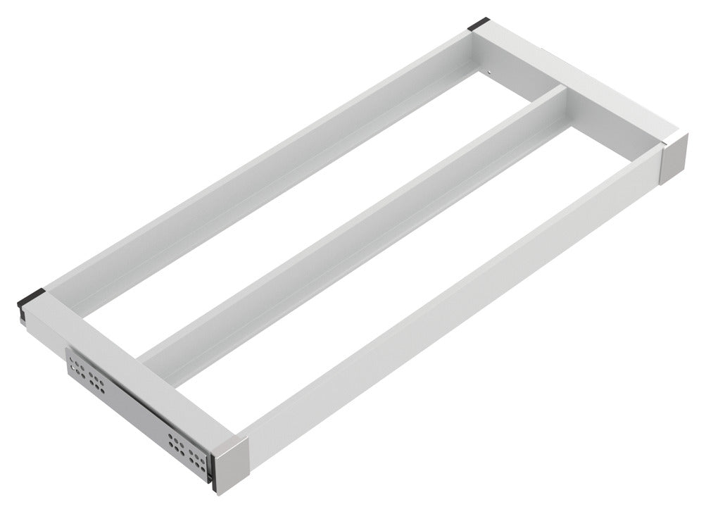 Häfele 807.81.571 TAG - Pull-Out Tray Frame, Curate, 14" Depth, with two compartments, black, 24" width